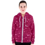 Hearts Valentine Love Background Women s Zipper Hoodie