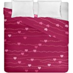 Hearts Valentine Love Background Duvet Cover Double Side (King Size)
