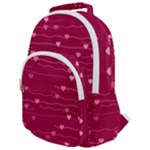 Hearts Valentine Love Background Rounded Multi Pocket Backpack