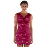 Hearts Valentine Love Background Wrap Front Bodycon Dress