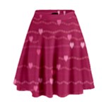 Hearts Valentine Love Background High Waist Skirt
