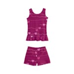 Hearts Valentine Love Background Kids  Boyleg Swimsuit