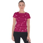 Hearts Valentine Love Background Short Sleeve Sports Top 