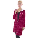 Hearts Valentine Love Background Hooded Pocket Cardigan