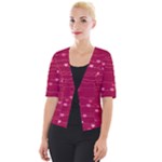 Hearts Valentine Love Background Cropped Button Cardigan