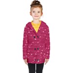Hearts Valentine Love Background Kids  Double Breasted Button Coat