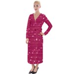 Hearts Valentine Love Background Velvet Maxi Wrap Dress