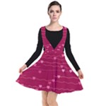 Hearts Valentine Love Background Plunge Pinafore Dress