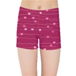 Hearts Valentine Love Background Kids  Sports Shorts
