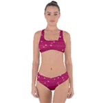 Hearts Valentine Love Background Criss Cross Bikini Set