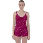 Hearts Valentine Love Background Tie Front Two Piece Tankini