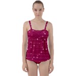 Hearts Valentine Love Background Twist Front Tankini Set