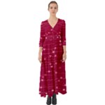 Hearts Valentine Love Background Button Up Boho Maxi Dress