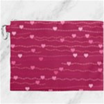 Hearts Valentine Love Background Canvas Cosmetic Bag (XXXL)