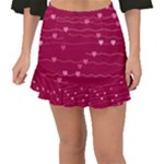 Hearts Valentine Love Background Fishtail Mini Chiffon Skirt