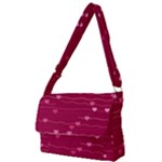 Hearts Valentine Love Background Full Print Messenger Bag (S)