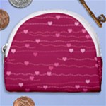 Hearts Valentine Love Background Horseshoe Style Canvas Pouch