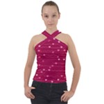 Hearts Valentine Love Background Cross Neck Velour Top