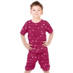 Hearts Valentine Love Background Kids  T-Shirt and Shorts Set