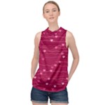 Hearts Valentine Love Background High Neck Satin Top