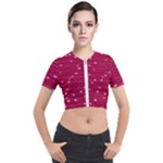 Hearts Valentine Love Background Short Sleeve Cropped Jacket