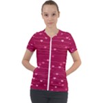 Hearts Valentine Love Background Short Sleeve Zip Up Jacket