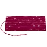 Hearts Valentine Love Background Roll Up Canvas Pencil Holder (S)
