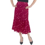 Hearts Valentine Love Background Midi Mermaid Skirt