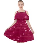 Hearts Valentine Love Background Cut Out Shoulders Chiffon Dress