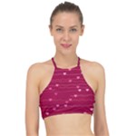 Hearts Valentine Love Background Halter Bikini Top