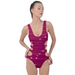 Hearts Valentine Love Background Side Cut Out Swimsuit