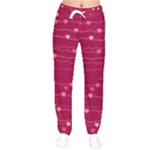 Hearts Valentine Love Background Women Velvet Drawstring Pants