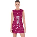 Hearts Valentine Love Background Lace Up Front Bodycon Dress