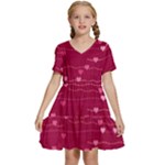 Hearts Valentine Love Background Kids  Short Sleeve Tiered Mini Dress