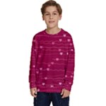 Hearts Valentine Love Background Kids  Crewneck Sweatshirt