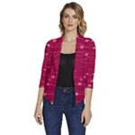 Hearts Valentine Love Background Women s Draped Front 3/4 Sleeve Shawl Collar Jacket