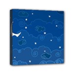 Sky Night Moon Clouds Crescent Mini Canvas 6  x 6  (Stretched)