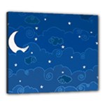 Sky Night Moon Clouds Crescent Canvas 24  x 20  (Stretched)