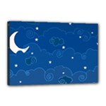 Sky Night Moon Clouds Crescent Canvas 18  x 12  (Stretched)