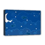 Sky Night Moon Clouds Crescent Deluxe Canvas 18  x 12  (Stretched)