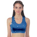 Sky Night Moon Clouds Crescent Fitness Sports Bra