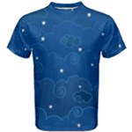 Sky Night Moon Clouds Crescent Men s Cotton T-Shirt