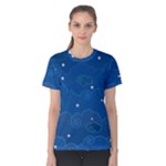 Sky Night Moon Clouds Crescent Women s Cotton T-Shirt