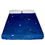 Sky Night Moon Clouds Crescent Fitted Sheet (Queen Size)