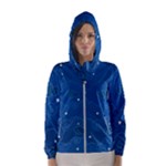 Sky Night Moon Clouds Crescent Women s Hooded Windbreaker