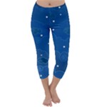 Sky Night Moon Clouds Crescent Capri Winter Leggings 