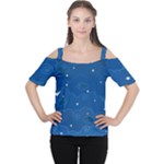 Sky Night Moon Clouds Crescent Cutout Shoulder T-Shirt