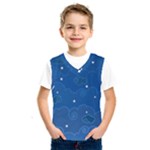 Sky Night Moon Clouds Crescent Kids  Basketball Tank Top