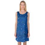 Sky Night Moon Clouds Crescent Sleeveless Satin Nightdress