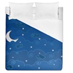 Sky Night Moon Clouds Crescent Duvet Cover (Queen Size)